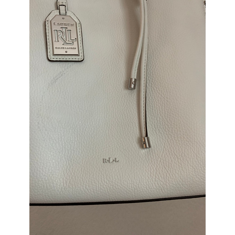 Lauren Ralph Lauren White Leather Eyelet Tote Shoulder Bag NWT - Picture 6 of 16